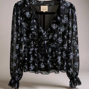 Cinq à Sept Floral Ruffle Blouse – Size Medium
